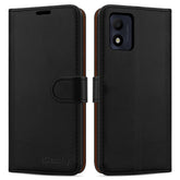 iCatchy for Alcatel 1B 2022 Case Leather Wallet Book Flip Folio Stand View Cover with Card Slots and Kickstand for Alcatel 1B 2022 Phone Cover image 0