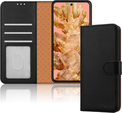 iCatchy for Google Pixel 8 Case Leather Wallet Book Flip Folio Stand View Magnetic Protect RFID Blocking Cover Compatible with Pixel 8 Phone image 0