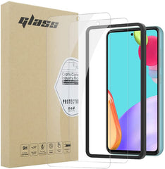 For Samsung Galaxy A52 Premium Tempered Glass Screen Protector Easy Installation Frame 9H Hardness Anti-Shatter Full Coverage Protection Screen Protector (Pack 2) image 0