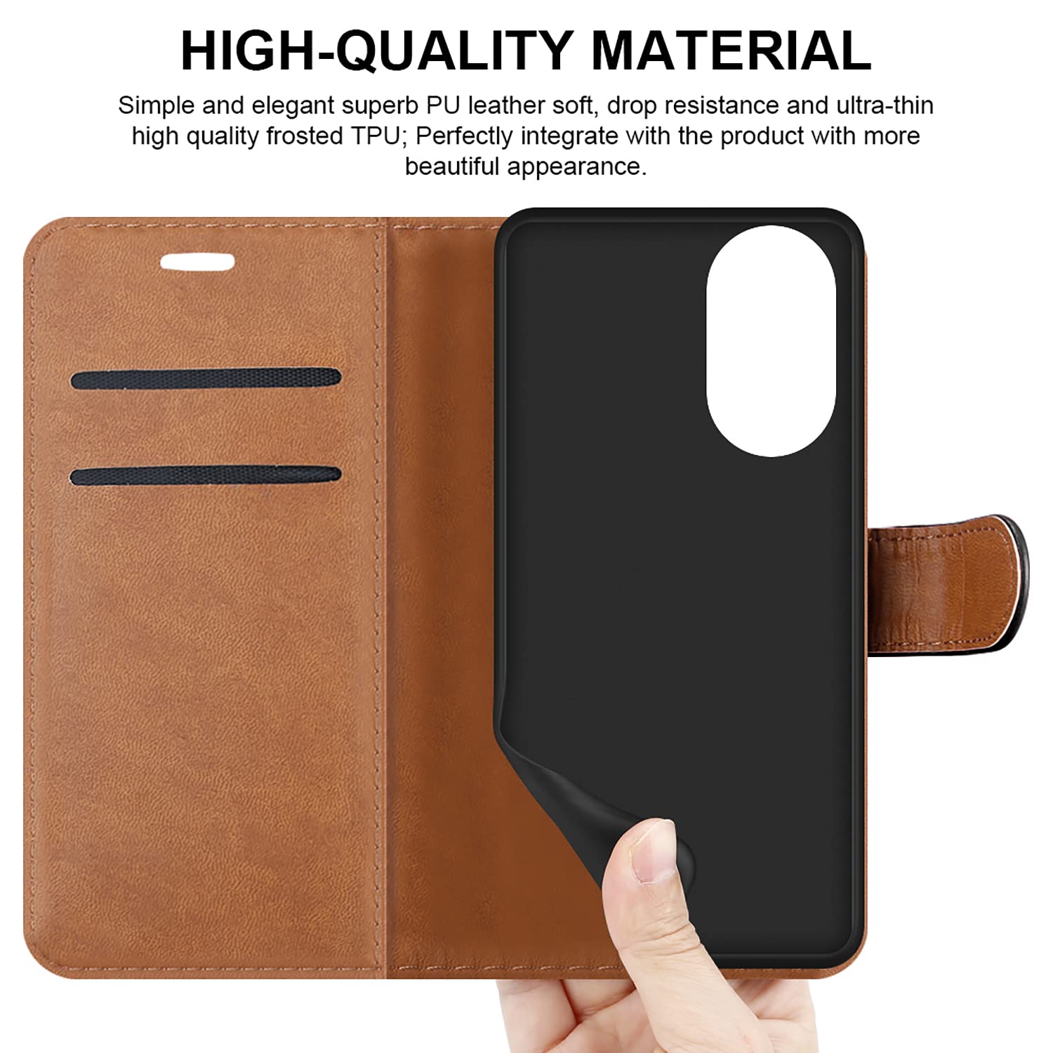 iCatchy for Honor X7 Case Leather Wallet Book Flip Kickstand Card Slots Full Protection Folio Cover Compatible for Honor X7 Phone image 2