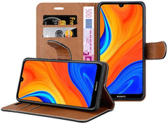 iCatchy For Huawei Y6s Case Leather Wallet Book Flip Folio Stand View Pouch Compatible with Huawei Y6s 2019 Phone Cover image 1