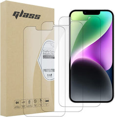 iCatchy Screen Protector Compatible with iPhone 14 6.1-Inch Phone High Transparency Tempered Glass Protection Film - 3 Pack image 0