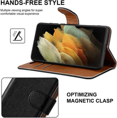 For Samsung Galaxy S21 Ultra 5G Case Leather Wallet Flip Stand View Cover with Card Slots Compatible with Galaxy S21 Ultra 5G (6.8'') Phone Cover image 3