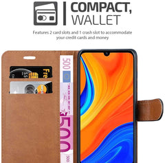 iCatchy For Huawei Y6s Case Leather Wallet Book Flip Folio Stand View Pouch Compatible with Huawei Y6s 2019 Phone Cover image 3