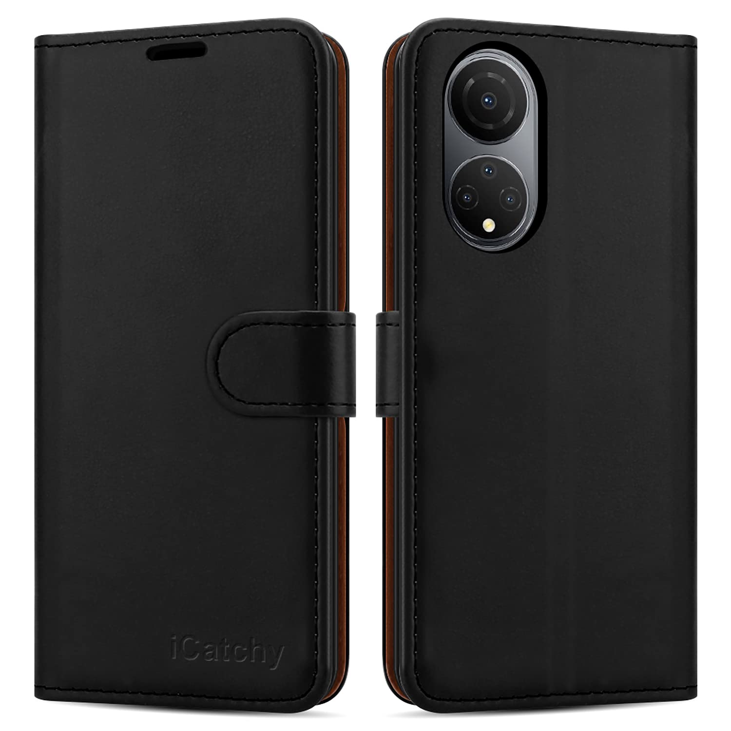 iCatchy for Honor X7 Case Leather Wallet Book Flip Kickstand Card Slots Full Protection Folio Cover Compatible for Honor X7 Phone image 1