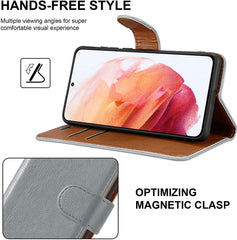 For Samsung Galaxy S21 Case Leather Wallet Flip Stand View Cover with Card Slots Compatible with Galaxy S21 (6.2'') Phone Cover image 3