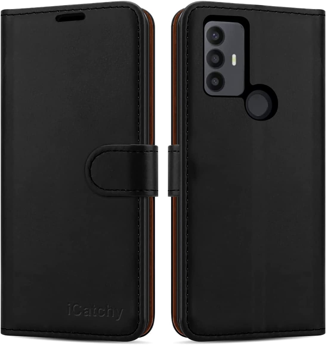 iCatchy for TCL 30 SE Case / TCL 306 Case Leather Wallet Book Flip Folio Kickstand Card Slots Full Protection Folio Cover Compatible for TCL 30 SE / TCL 306 Phone image 0