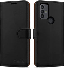 iCatchy for TCL 30 SE Case / TCL 306 Case Leather Wallet Book Flip Folio Kickstand Card Slots Full Protection Folio Cover Compatible for TCL 30 SE / TCL 306 Phone image 0