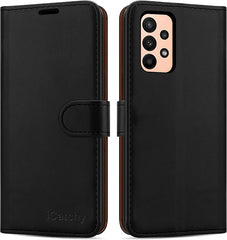 iCatchy for Samsung Galaxy M23 Case Leather Wallet Book Flip Folio Stand View Cover with Card Slots and Kickstand for Samsung Galaxy M23 Phone Cover