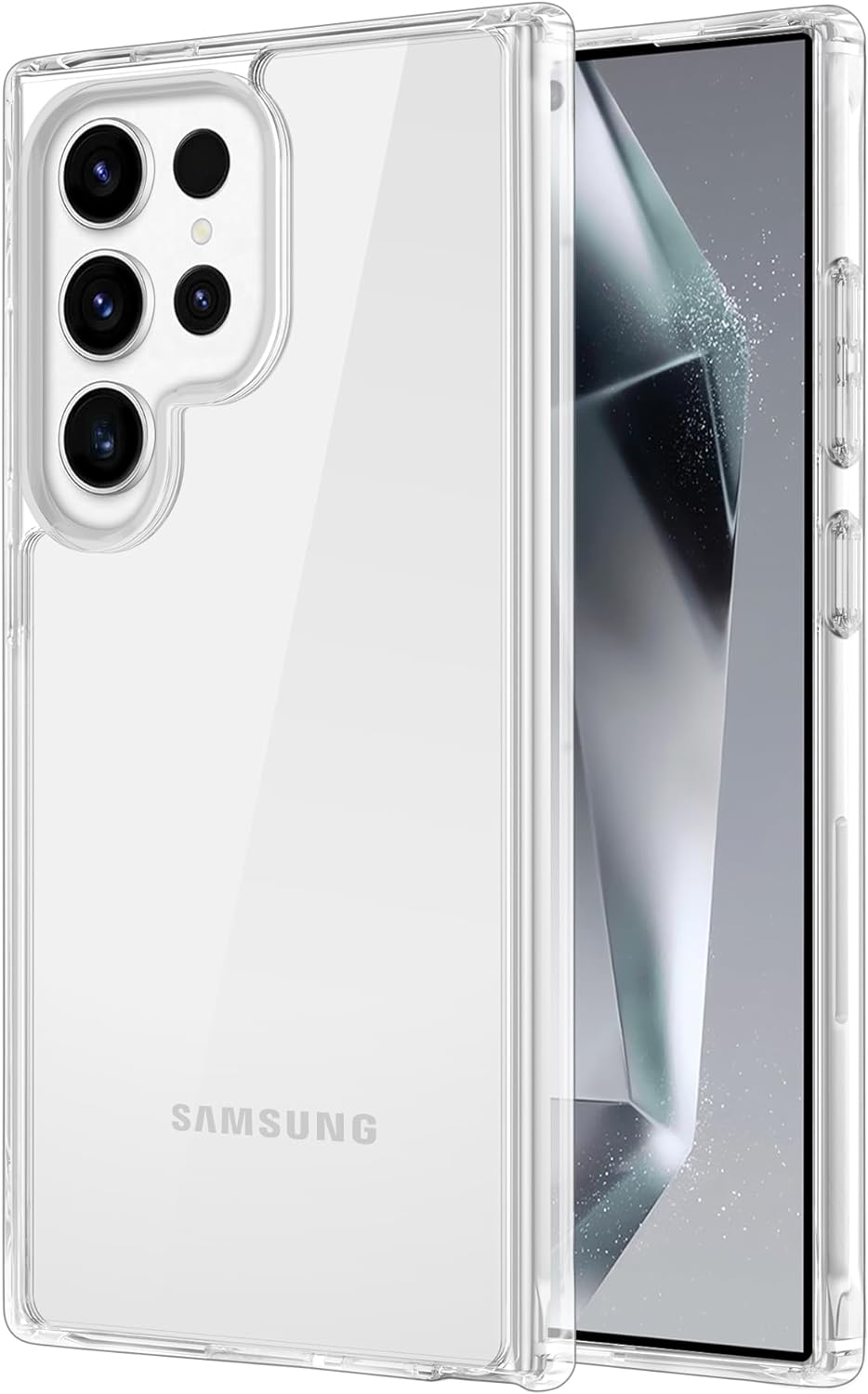 iCatchy Case for Samsung Galaxy S24 Ultra 6.8-Inch, Shockproof Bumper Anti-Scratch Hard PC Back Clear Back Cover Compatible with Samsung S24 Ultra Phone image 0