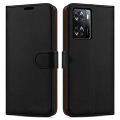 iCatchy for Oppo A57 5G Case Leather Wallet Book Flip Folio Stand View Cover with Card Slots and Kickstand for Oppo A57 5G Phone Cover image 2