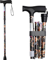 iCatchy Walking Flexible Stick, Easy Adjustable Height Folding Extendable Walking Aid Mobility Aid Collapsible Walking Stick for Unisex UKCA Approved