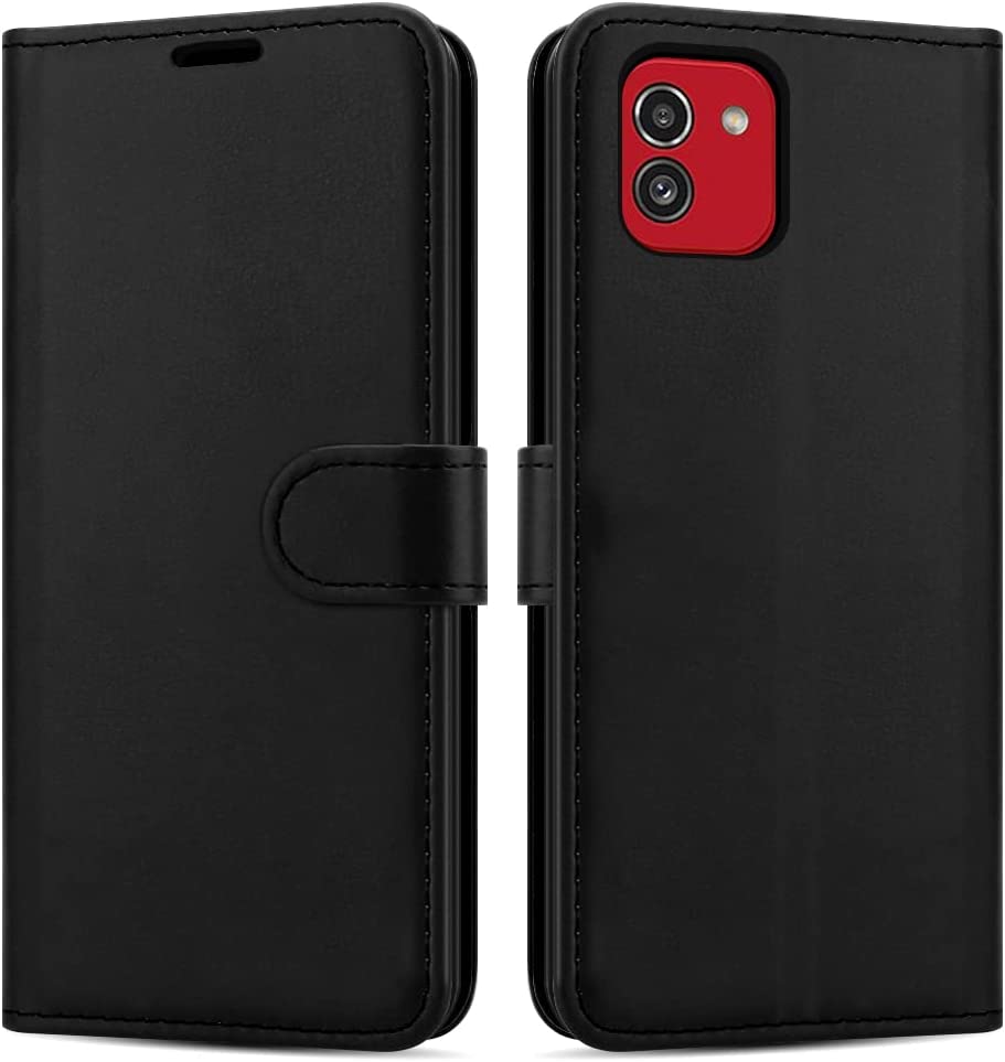 iCatchy for Samsung Galaxy A03 Case Leather Wallet Book Flip Folio Stand View Cover Magnetic Closure with Card Slots and Kickstand for Samsung Galaxy A03 Phone Cover image 0