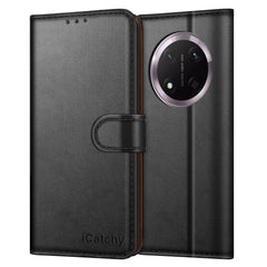 iCatchy for Honor Magic 7 Lite Case with 4 Card Slots Leather Wallet Flip Book RFID Blocking Magnetic Closure Kickstand Shockproof Protective Phone Cover Compatible with Magic 7 Lite image 0