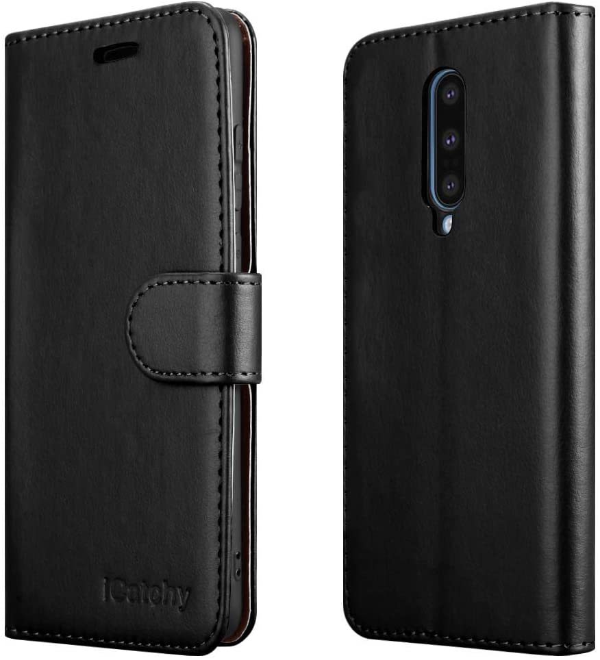 iCatchy For OnePlus 8 Case Leather Wallet Book Flip Folio Stand View Cover Pouch Compatible with OnePlus 8 image 0
