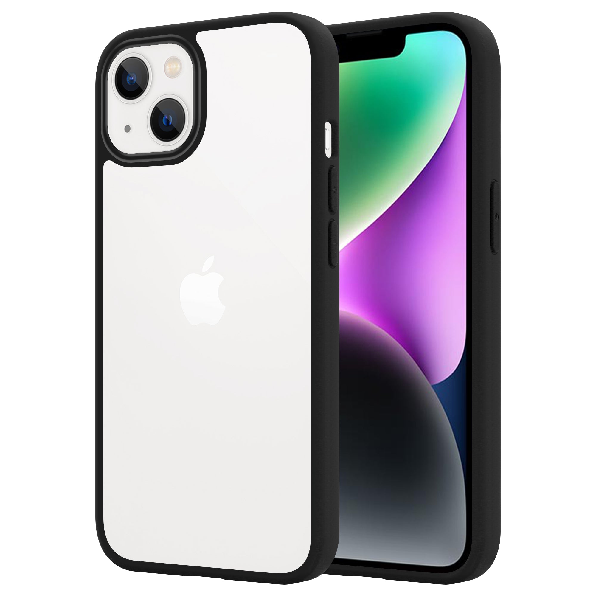 iCatchy Case for iPhone 14, Shockproof Frosted Translucent Back Phone Cover with 2 screen protector + 2 camera protector, Anti-Scratch Clear Back image 0