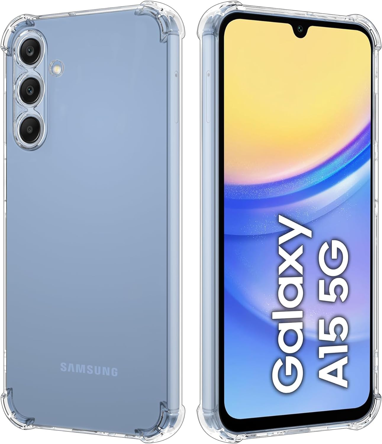 iCatchy Clear Case for Samsung Galaxy A15 5G, Shockproof Protective Soft TPU Anti-Scratch Silicone Cover compatible with Samsung A15 5G / A15 Phone Cases image 0