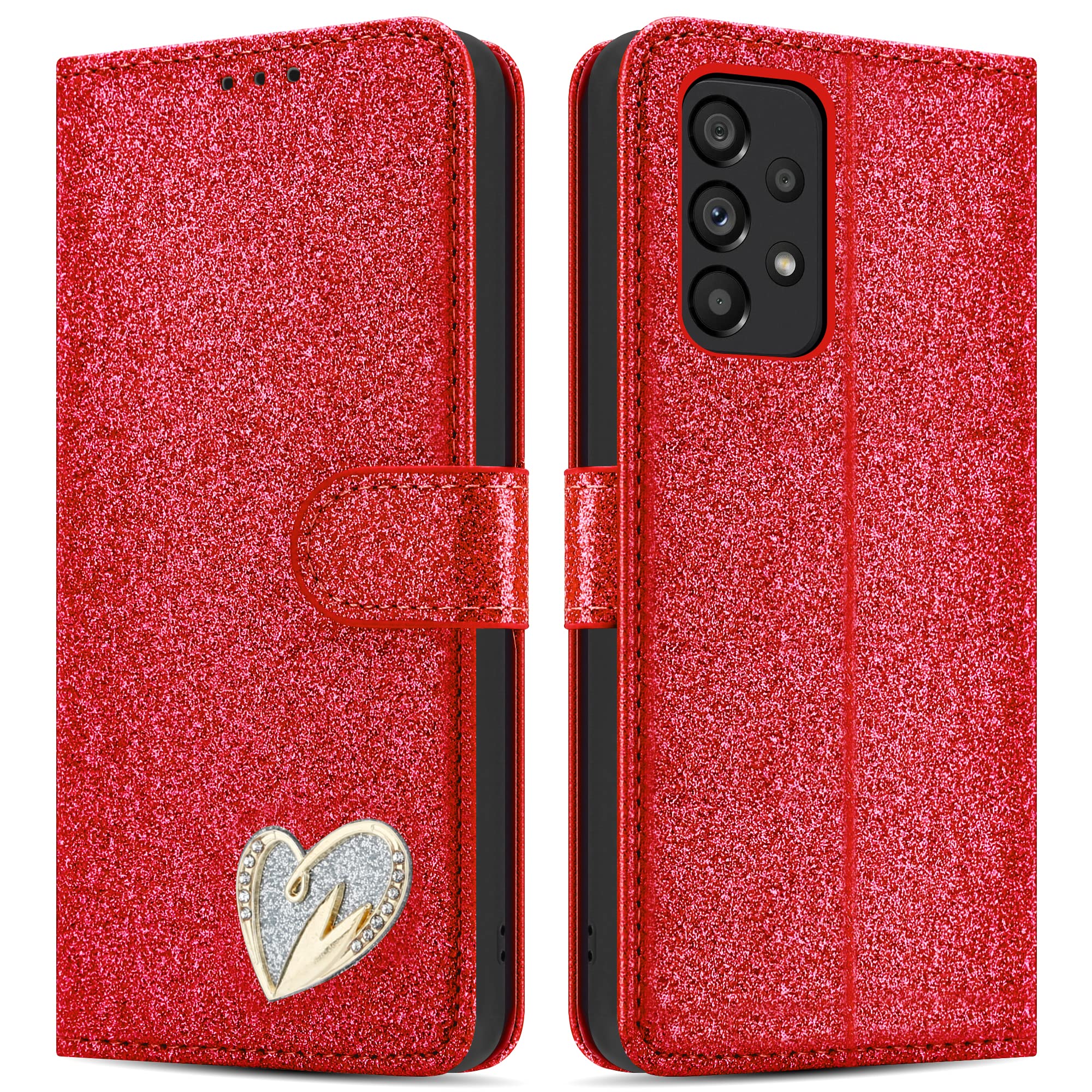 iCatchy for Samsung Galaxy A53 5G Case Gliter Wallet Book Flip Folio Stand View Cover Pouch for Samsung Galaxy A53 5G image 0