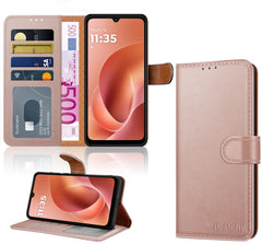 For Motorola G06 Case with 4 Card Slots Leather Wallet Flip RFID Magnetic Cover