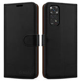 iCatchy for Xiaomi Redmi Note 11 Case Leather Wallet Book Flip Folio Stand View Cover with Card Slots and Kickstand for Redmi Note 11 Phone Cover image 0