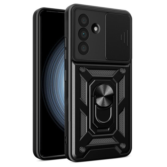 iCatchy for Samsung Galaxy A36 5G Phone Case Military Grade Drop Protection Bumper Cover, 360°Rotate Magnetic Ring Stand, Slide Camera Lens Anti-Scratch Hybrid Tough Shell image 0