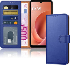 For Motorola G06 Case with 4 Card Slots Leather Wallet Flip RFID Magnetic Cover