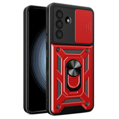 iCatchy for Samsung Galaxy A36 5G Phone Case Military Grade Drop Protection Bumper Cover, 360°Rotate Magnetic Ring Stand, Slide Camera Lens Anti-Scratch Hybrid Tough Shell