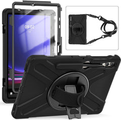 iCatchy Case Samsung Galaxy Tab S9 Plus 12.4 Inch Heavy Duty Rugged Shockproof Cover Built-in Screen Protector, 360 Degree Rotating Hand Strap Stand