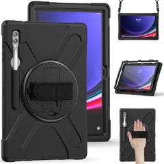 iCatchy Case Samsung Galaxy Tab S9 Ultra 14.6 Inch Heavy Duty Rugged Shockproof Cover Built-in Screen Protector, 360 Degree Rotating Hand Strap Stand