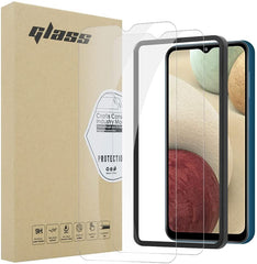 For Samsung Galaxy A12 Premium Tempered Glass Screen Protector Easy Installation Frame 9H Hardness Anti-Shatter Full Coverage Protection Screen Protector (Pack 2) image 0