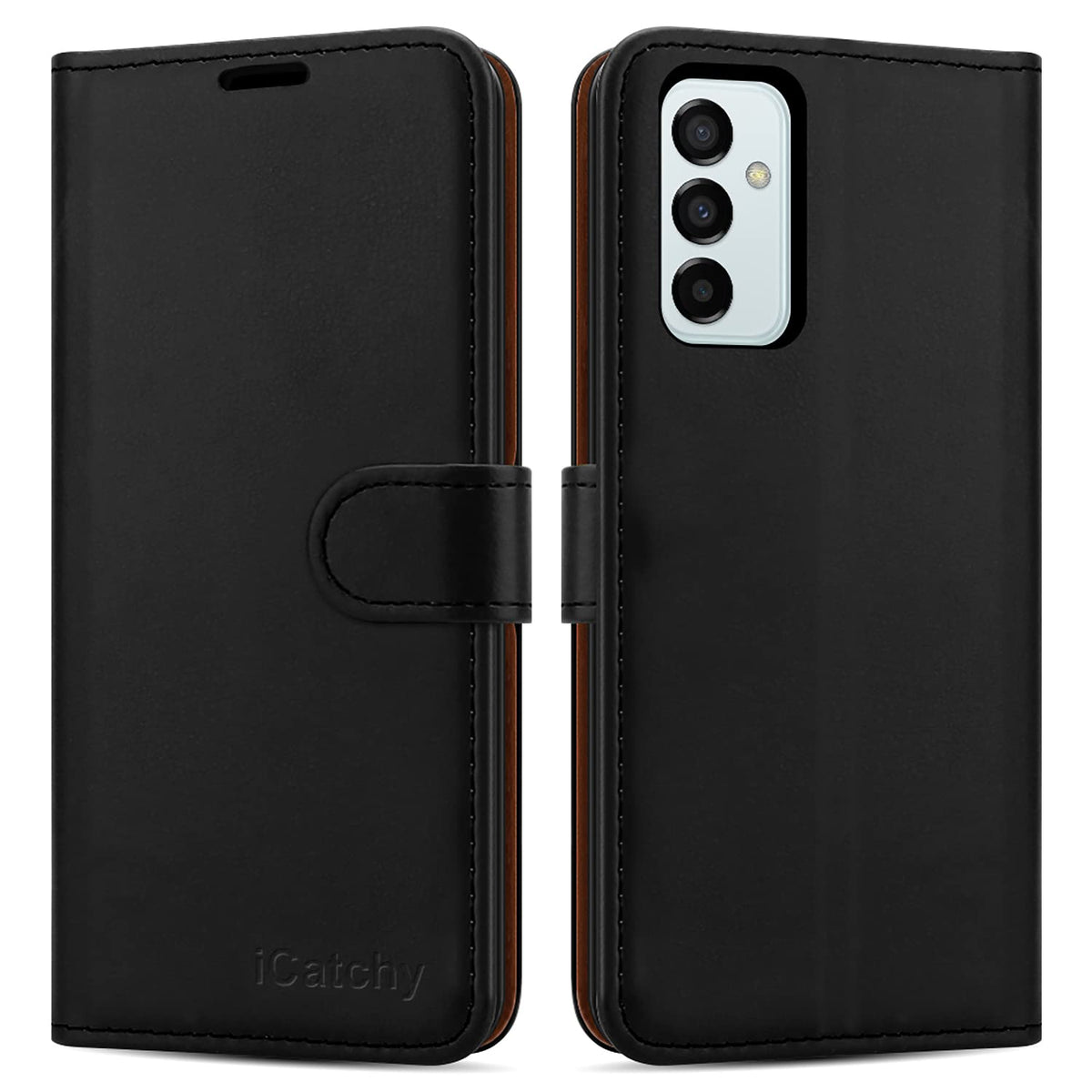 iCatchy for Samsung Galaxy M23 Case Leather Wallet Book Flip Folio Stand View Cover with Card Slots and Kickstand for Samsung Galaxy M23 Phone Cover image 0