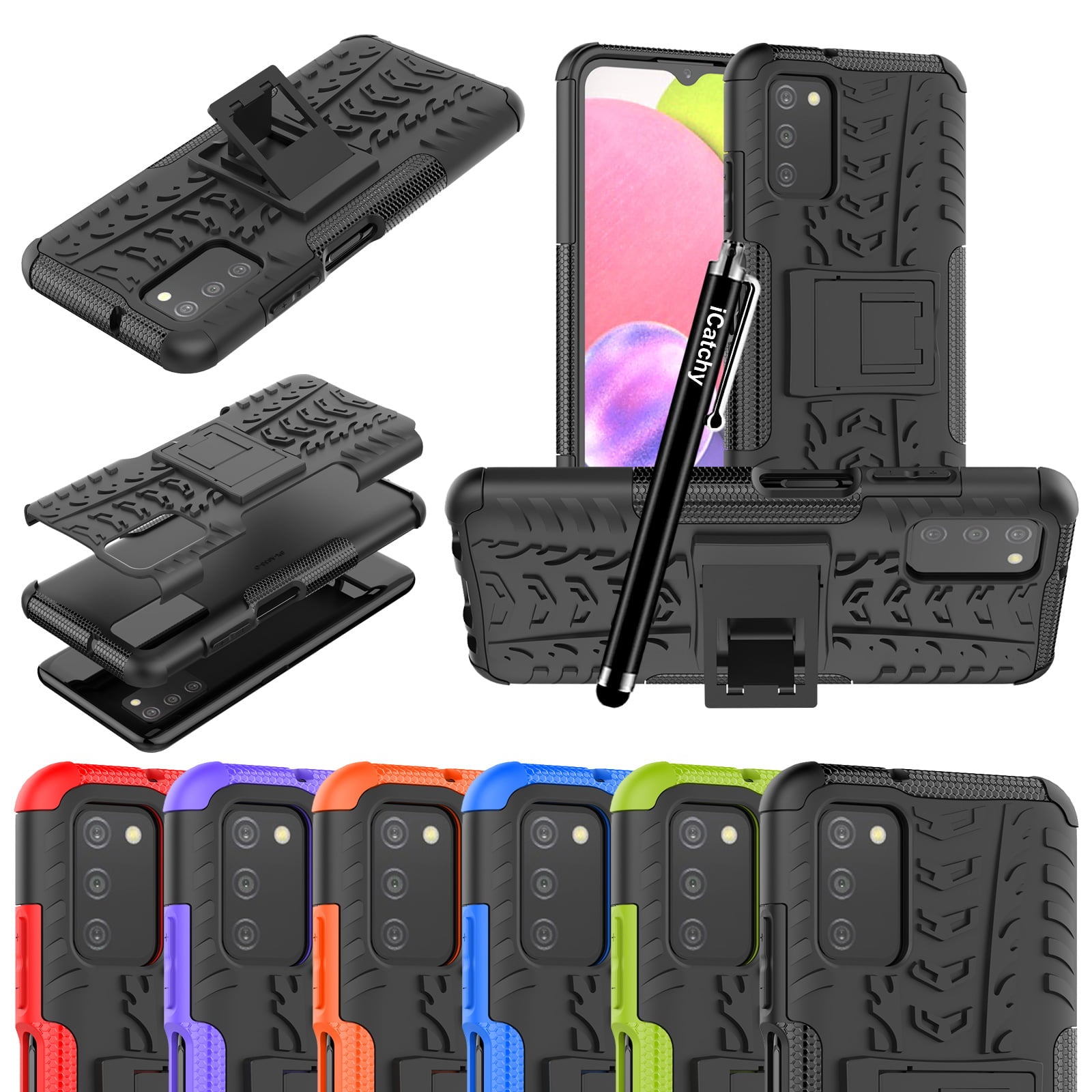 For Samsung Galaxy A03S Case, Heavy Duty Hard Tough Dual Layer Hybrid Shockproof Cover compatible For Samsung Galaxy A03S Phone Case image 0