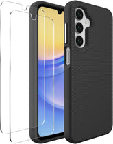 iCatchy Case for Samsung A17 A16 A26 Phone and 2X Screen Protector, Heavy Duty Rugged Military Grade Dual Layer Shockproof Matte Phone Cover