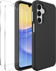 iCatchy Case for Samsung A17 A16 A26 Phone and 2X Screen Protector, Heavy Duty Rugged Military Grade Dual Layer Shockproof Matte Phone Cover