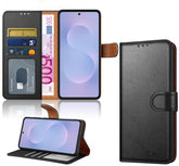 iCatchy for Samsung S25 Edge Case with 4 Card Slots Leather Wallet Flip Book RFID Blocking Magnetic Closure Kickstand Shockproof Protective Phone Cover compatible with Galaxy 25 Edge