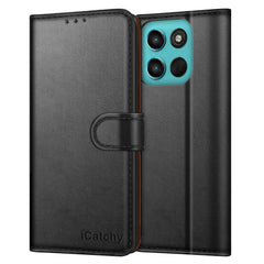 iCatchy for Motorola G57 Power with 4 Card Slots Leather Wallet Flip Book Magnetic Closure Kickstand Shockproof Protective Phone Cover compatible with Moto G57 Power