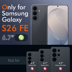 iCatchy Matte Case for Samsung Galaxy S26 FE, 2 Pack Tempered Glass Screen Protector, Shockproof Military Grade Drop Protection, Frosted Translucent Back Phone Cover