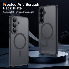 iCatchy Matte Case for Samsung Galaxy S26 FE, 2 Pack Tempered Glass Screen Protector, Shockproof Military Grade Drop Protection, Frosted Translucent Back Phone Cover