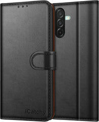 iCatchy for Samsung A26 5G Case with 4 Card Slots Leather Wallet Flip Book RFID Blocking Magnetic Closure Kickstand Shockproof Protective Phone Cover compatible with Galaxy A26