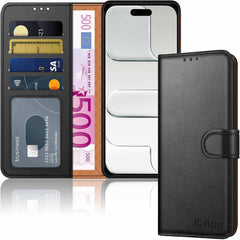 iCatchy for iPhone Air Case 6.5-Inch with 4 Card Slots Leather Wallet Flip Book Magnetic Closure Kickstand Shockproof Protective Phone Cover compatible with iPhone Air