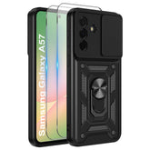 iCatchy Case for Samsung Galaxy A57 With 2 Screen Protector Sliding Camera Cover Shockproof Heavy-duty Military Rugged Ring Holder Kickstand for Galaxy A57 Phone