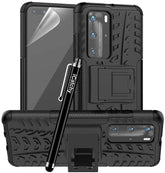 iCatchy For Huawei P40 Pro Case, Heavy Duty Hard Tough Dual Layer Hybrid Shockproof Cover compatible For Huawei P40 Pro Phone Case (Black) image 0