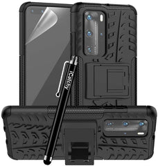 iCatchy For Huawei P40 Pro Case, Heavy Duty Hard Tough Dual Layer Hybrid Shockproof Cover compatible For Huawei P40 Pro Phone Case (Black) image 0