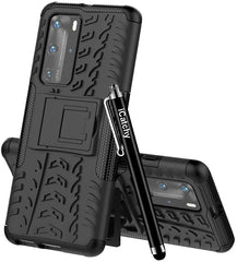 iCatchy For Huawei P40 Pro Case, Heavy Duty Hard Tough Dual Layer Hybrid Shockproof Cover compatible For Huawei P40 Pro Phone Case (Black) image 2