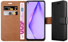 iCatchy Compatible with Huawei P40 Lite Case Leather Wallet Book Flip Folio Stand View Case for Huawei P40 Lite Phone Cover image 2