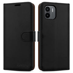 iCatchy for Xiaomi Redmi A1 Case Leather Wallet Book Flip Folio Stand View Cover with Card Slots and Kickstand for Xiaomi Redmi A1 Phone Cover image 2