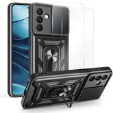 iCatchy for Samsung Galaxy A26 5G Phone Case Military Grade Drop Protection Bumper Cover, 360°Rotate Magnetic Ring Stand, Slide Camera Lens Anti-Scratch Hybrid Tough Shell image 0