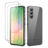 iCatchy Case for Samsung A57 Phone, Shockproof Transparent Anti-Scratch Bumper Back Cover with 2-Pack Tempered Glass Screen Protector for Galaxy A57 (Clear)
