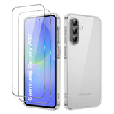 iCatchy Case for Samsung A37 / A36 Phone, Shockproof Transparent Anti-Scratch Bumper Back Cover with 2-Pack Tempered Glass Screen Protector for Galaxy A37 / A36 (Clear)