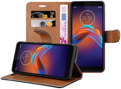 iCatchy For Moto E6 Play Case Leather Wallet Book Flip Folio Stand View Pouch Compatible with Motorola Moto E6 Play Phone Cover image 2